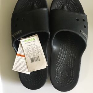 Crocs Black unisex slides size 7mens/size 9 womens